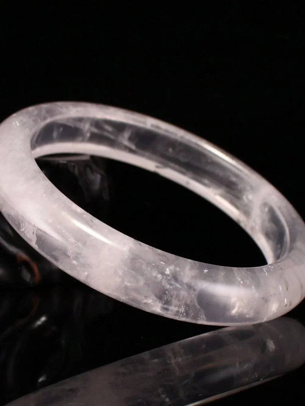 Natural Rose Quartz Bangle 54.59g 62.5mm ID Mozambique Pink Gemstone Certified
